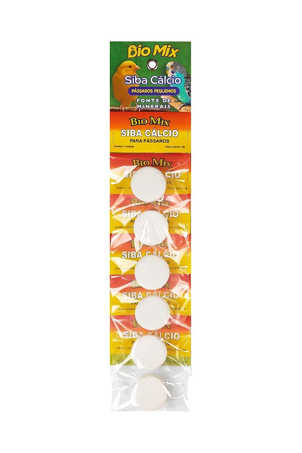 Siba Cálcio Bio Mix para Pássaro Pequeno - Cartela 6 un