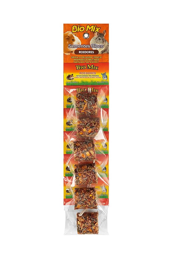 Sementes Bloco Bio Mix para Roedores - Cartela 6 un.