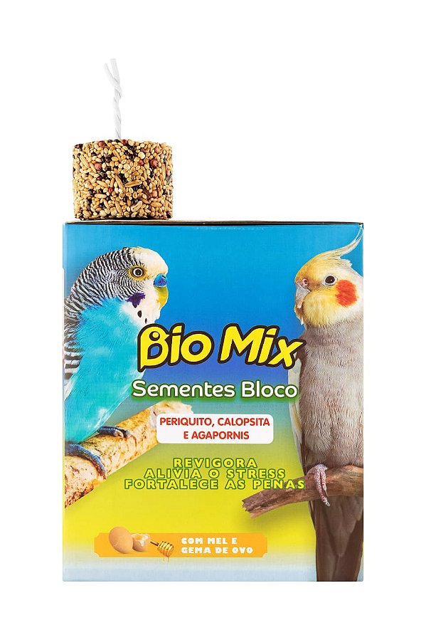 Sementes Bloco Bio Mix para Periquito e Calopsita - Caixa 20 un