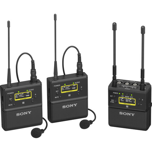 Sistema de Microfone de Lapela Omnidirecional Sem Fio Sony UWP-D27 para Montagem em Câmera