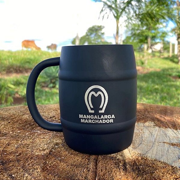 Caneca Térmica Inox Mangalarga Marchador Preta 420ml