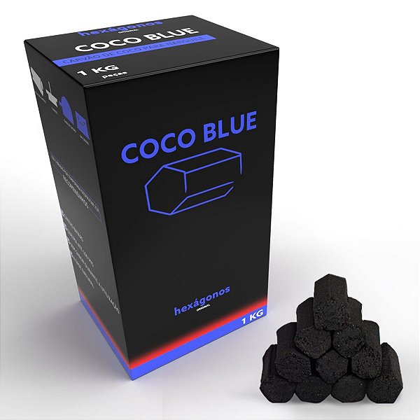 Carvão De Coco Hexagonal Coco Blue 1kg
