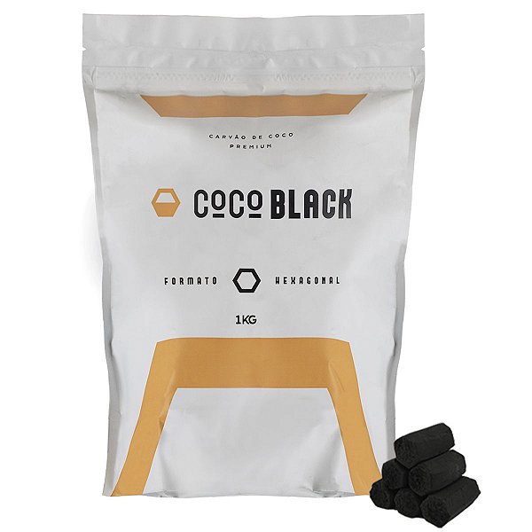 Carvão De Coco Hexagonal Coco Black 1kg