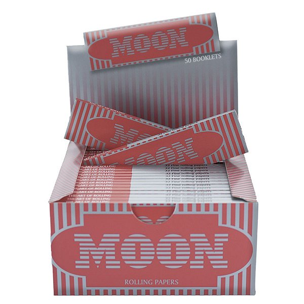 Caixa De Papel Seda Kingsize Moon Vermelho Com 50 Unidades