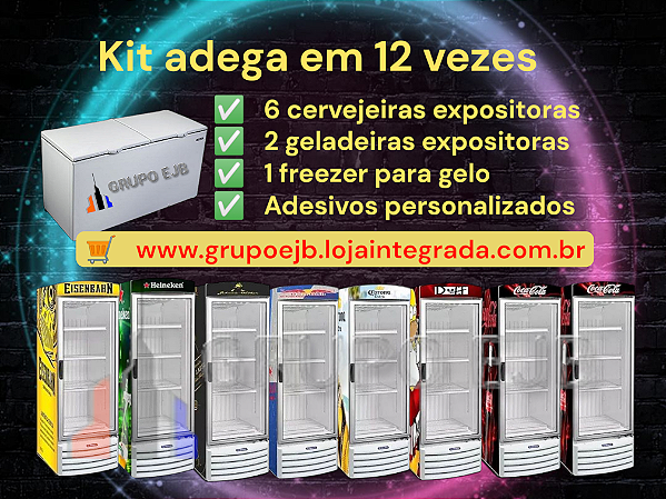 Kit adega completo (6 cervejeiras, 2 geladeiras e 1 freezer)