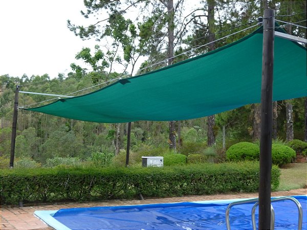 TELA TOLDO PREMIUM SHADE 7x5 m OU 5x7 m SOMBREAMENTO SOMBRALUX + KIT DE INSTALAÇÃO