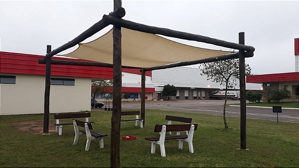 TELA TOLDO SOMBREAMENTO SOMBRALUX ESSENCIAL ( 80%) 3x3 m AREIA + KIT DE INSTALAÇÃO