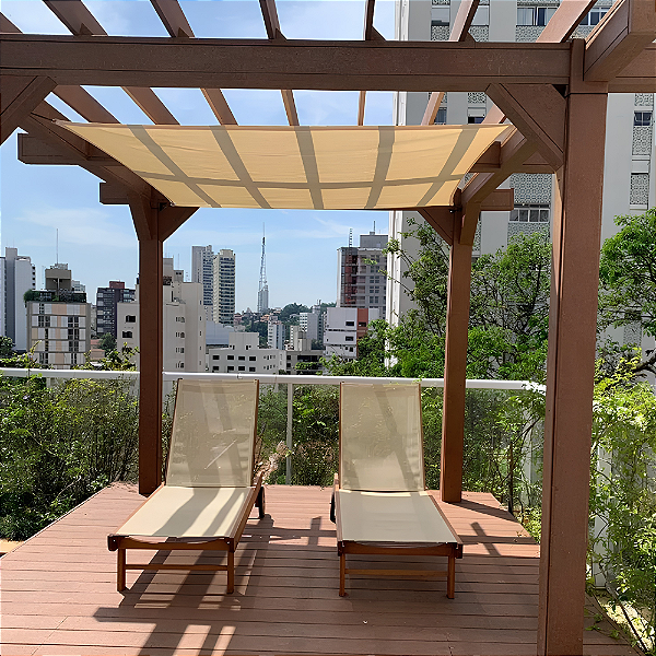 Tela de Sombreamento 2x2m com Kit de Instalação - Quadrada - Sombralux