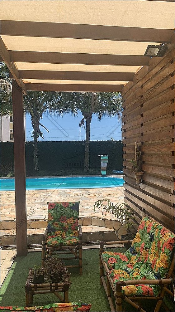 Tela de Sombreamento 5x2m (2x5m) com Kit de Instalação - Retangular - Sombralux