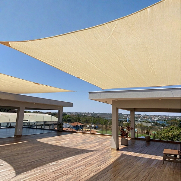 Tela de Sombreamento 6x4m (4x6m) com Kit de Instalação - Retangular - Sombralux