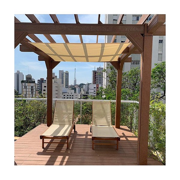 TELA TOLDO PREMIUM SHADE 2x2 m SOMBREAMENTO SOMBRALUX + KIT DE INSTALAÇÃO