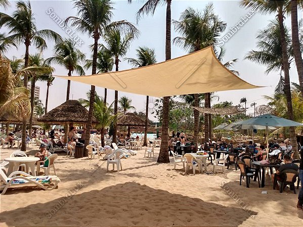 TELA TOLDO PREMIUM SHADE 4x4 m SOMBREAMENTO SOMBRALUX + KIT DE INSTALAÇÃO