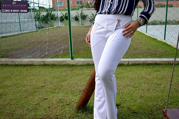 calça branca feminina alfaiataria