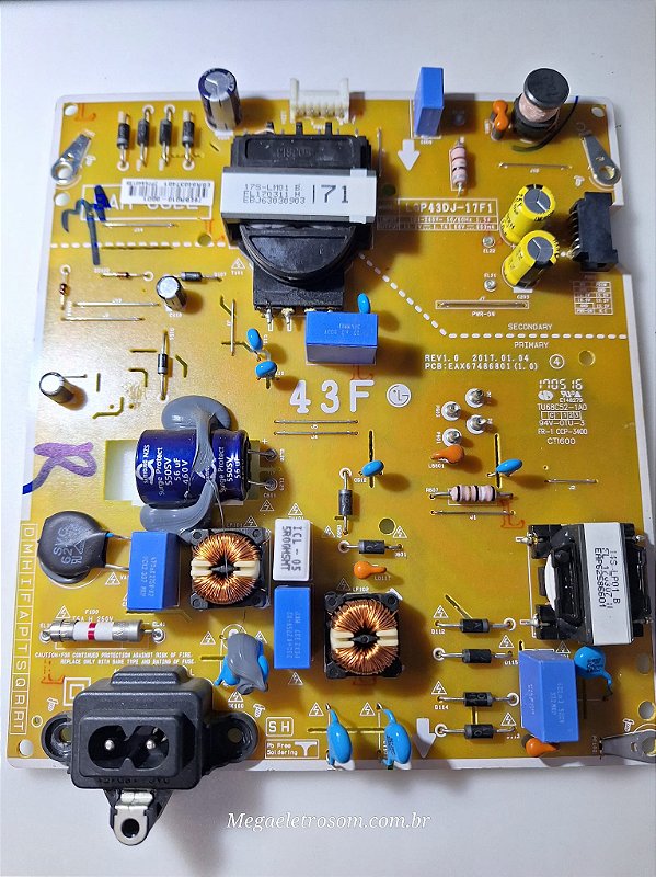 Placa Fonte Lgp43dj-17f1 / Tv LG 43lj5500, 43lk5700, 43lk571