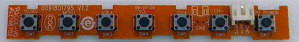 Placa Teclado Botões H-buster Hbtv42d01fd 0091801795 V1.2