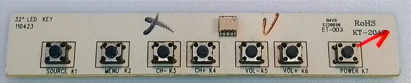Placa Teclado Funções Tv Cce D32 / 32'' Led Mod: Kt-2049 / 110423