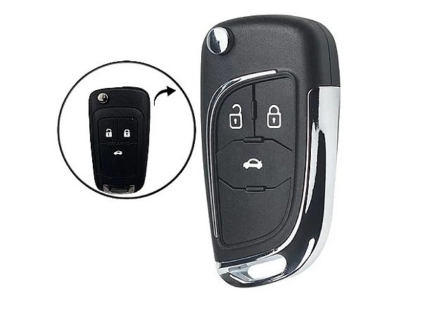 Nova Chave 3 Botões Onix Cruze S10 Montana Cobalt Spin TrackerLt Ltz Ls 2012 2013 2014 2015 2016 2017