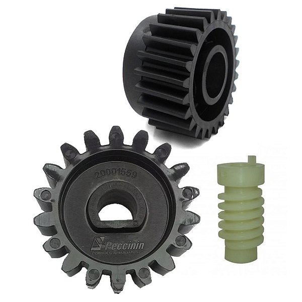kit Coroa Nylon Com Eixo Sem Fim + Engrenagem 18 Dentes Ny Gatter 3000
