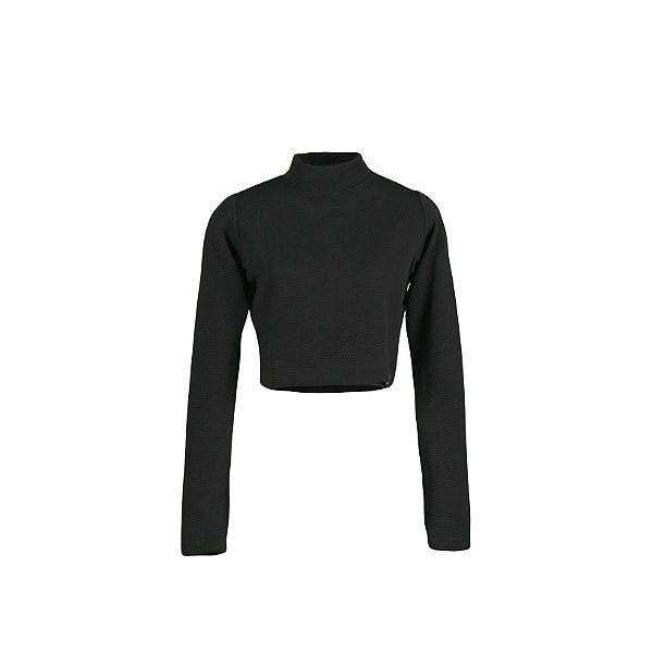 Cropped Gola Alta Manga Longa