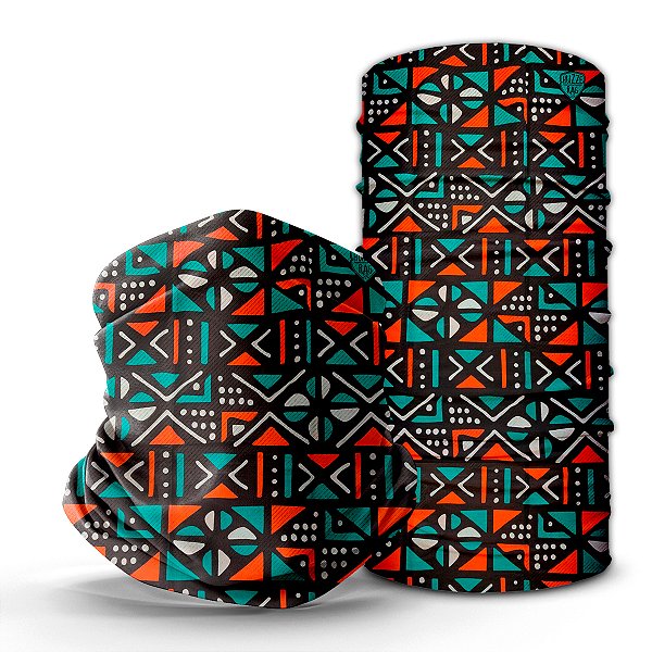 Bandana Tube Neck Huzze-Rag Bogolan - Feitas Sem Costura + Proteção Solar Uv