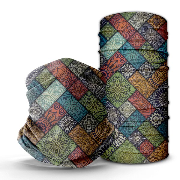 Bandana Tube Neck Huzze-Rag Mandalas - Feitas Sem Costura + Proteção Solar Uv