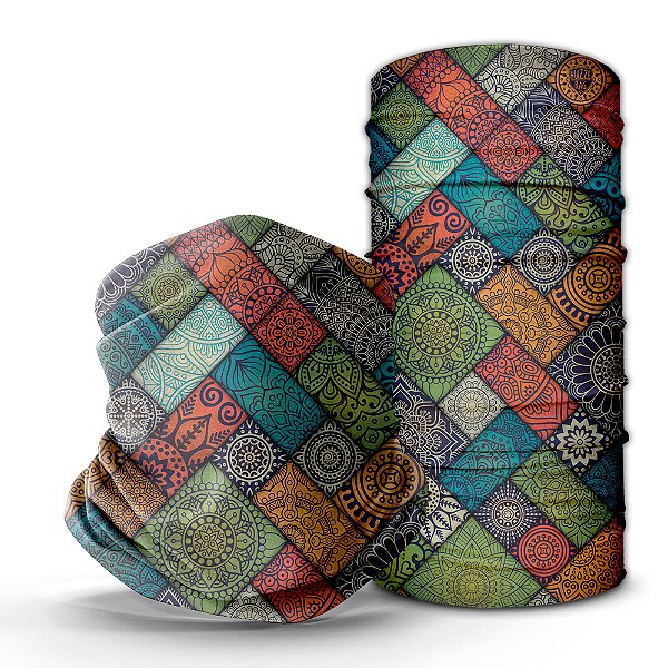 Bandana Tube Neck Huzze-Rag Mandalas - Feitas Sem Costura + Proteção Solar Uv