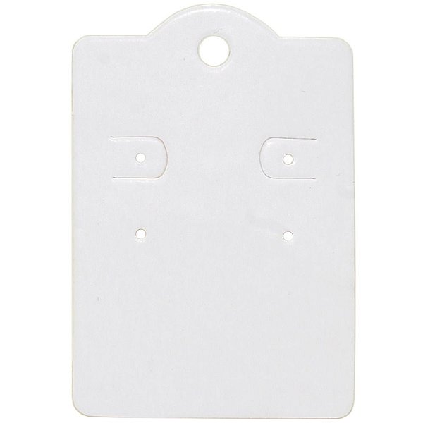 Cartela Capela para 2 Pares de Brincos - 5,5 x 8 cm - C190 Branco