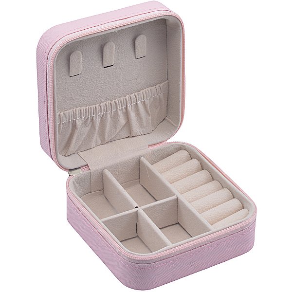 Porta Joias Portatil Bolsa Viagem Pequeno Organizador Couro