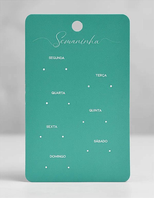 Cartela para 7 Pares de Brincos Semaninha 7 x 12 cm - C10 Tiffany