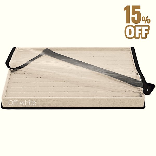 Bandeja Grande 37 x 27 x 3 cm - Para Anéis - Veludo Com Capa