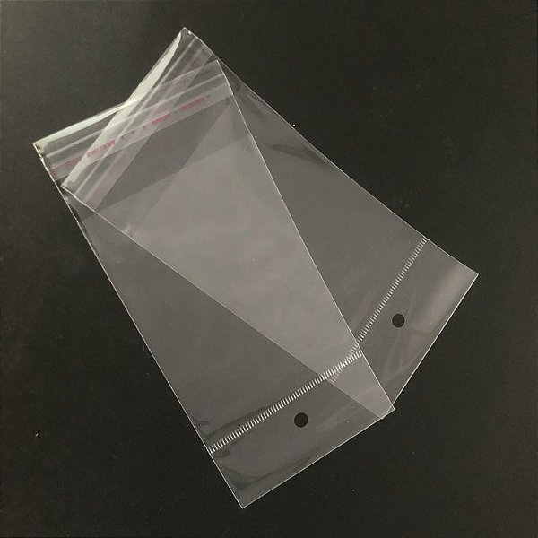 Saquinho Plástico Adesivado - 4X4 com furo