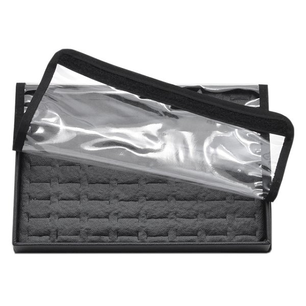Bandeja Media Para Anéis e alianças 30 x 20 x 3 cm Corino Preto com Capa
