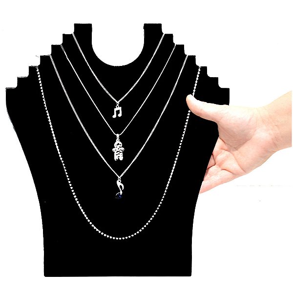 Expositor Busto para Brinco e Corrente 30 x 34,5 cm - Veludo Angelical A27