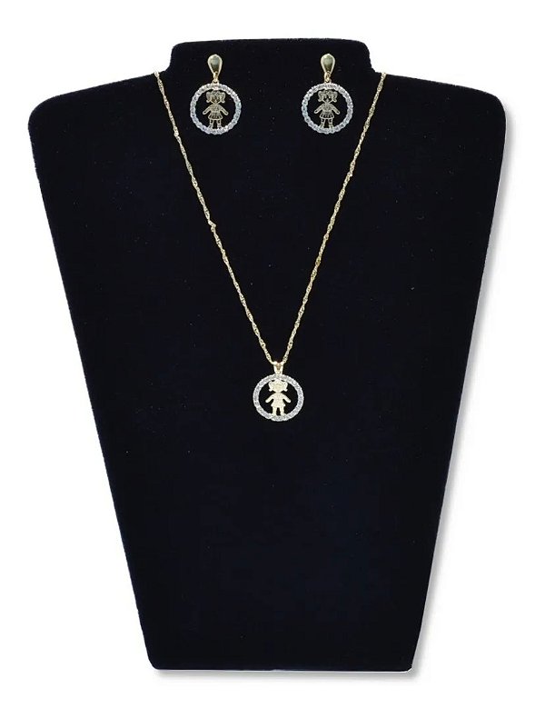 Expositor Para Brincos e Correntes A15 Busto -  Veludo