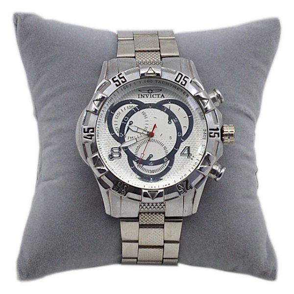 Almofada para Relógio e Pulseiras Veludo Preto e Cinza