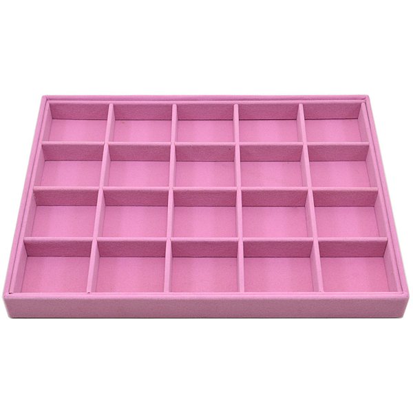 Bandeja Grande 20 Quadriculados para Jóias 37 x 27 x 3 cm - Veludo Sem Capa