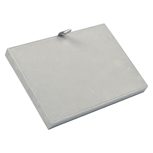 Bandeja Grande 20 Quadriculados para Joias 37 x 27 x 3 cm - Veludo Com Tampa de Madeira