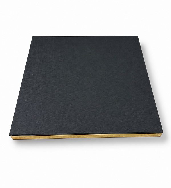 Base Quadrada 28 x 28 cm para Vitrine - Preto com friso Dourado