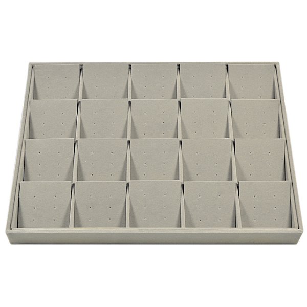 Bandeja Grande para 60 pares Brincos Trio 20 Espaços com Cartelas 37 x 27 x 3 cm - Veludo