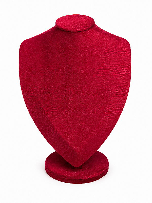 Expositor Médio Busto para Corrente 22 x 32 cm - Suede Premium - Marsala