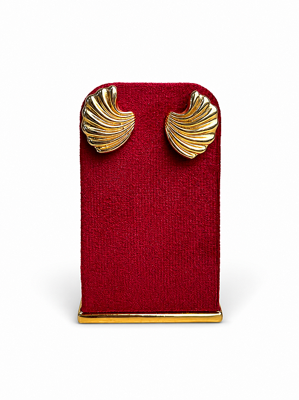 Expositor Médio Para Brinco 6 x 10 cm - Suede Premium Marsala com Friso Dourado