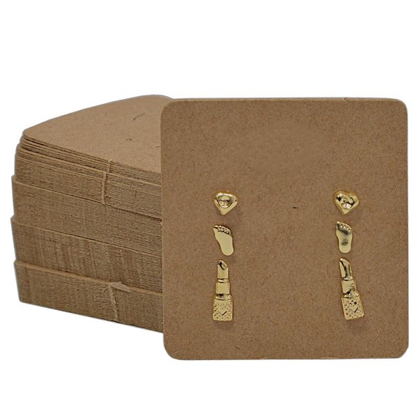 Cartela Para Brincos 6 Furos 3 Pares de Brincos - 3,9 x 4,4 cm - C61 Kraft