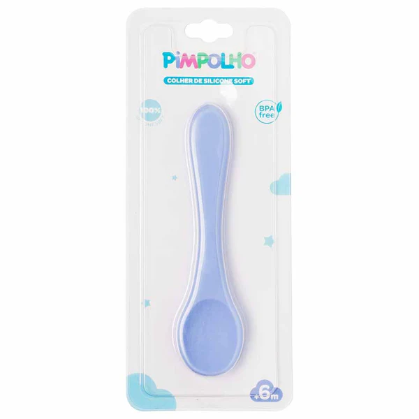 COLHER DE SILICONE SOFT MASC PIMPOLHO AZUL