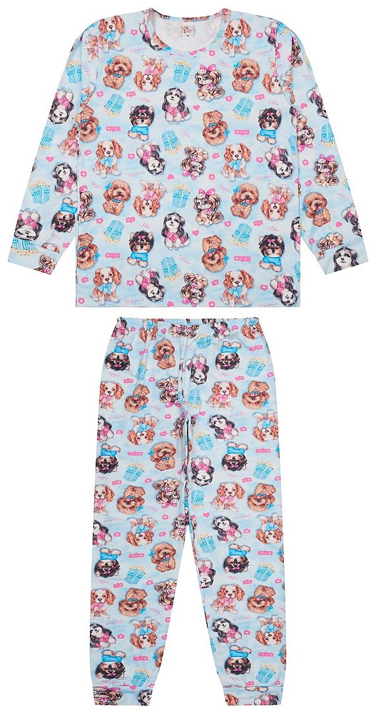 8826 PIJAMA FEMININO EM MALHA MICROFIBRA PREMINUM PELUCIADA SUBLIMADA
