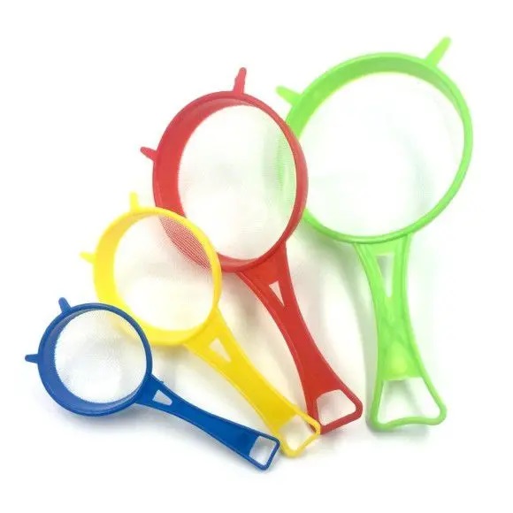 Kit  4 Peneiras Plástico 6cm / 8cm / 10cm / 12cm Coloridos Millenium