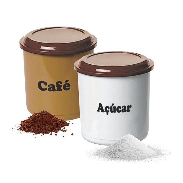 Conjunto de Potes para Café e Açúcar - Matimento Pote Cafe Acucar - Kit 2 Potes - PANAMI