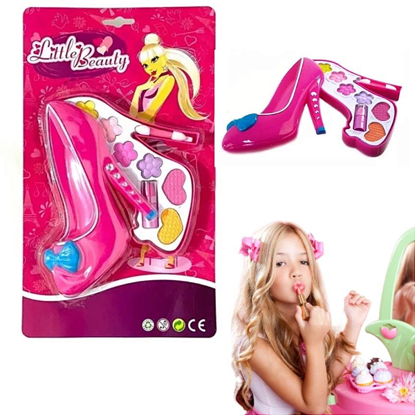 Kit Estojo Maquiagem Infantil Gloss Maquiagem Para Boneca com Estojo Sapatinho