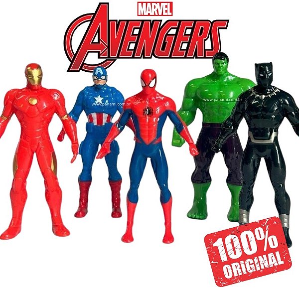 Boneco dos Vingadores Tamanho 9,5cm - Marvel Heróis Avengers - Homem Aranha Hulk Pantera Negra