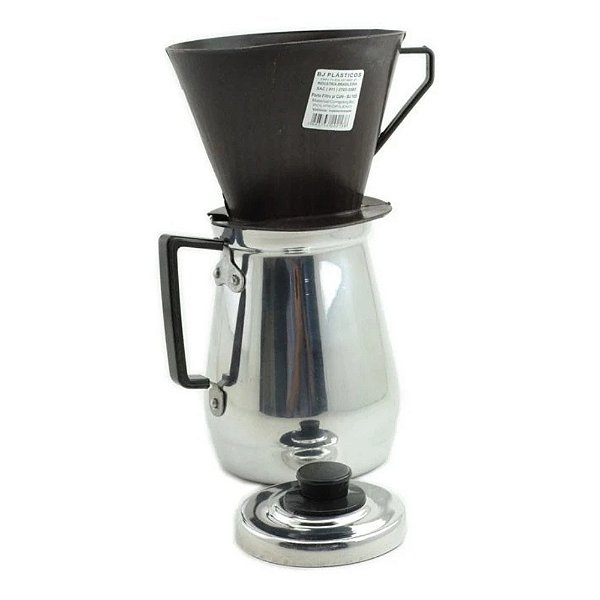 Jarra Cafe 1,2Litro de Alumínio com Tampa e Porta Filtro de Café - Bule Jarra com Suporte Café de Papel Melita - PANAMI