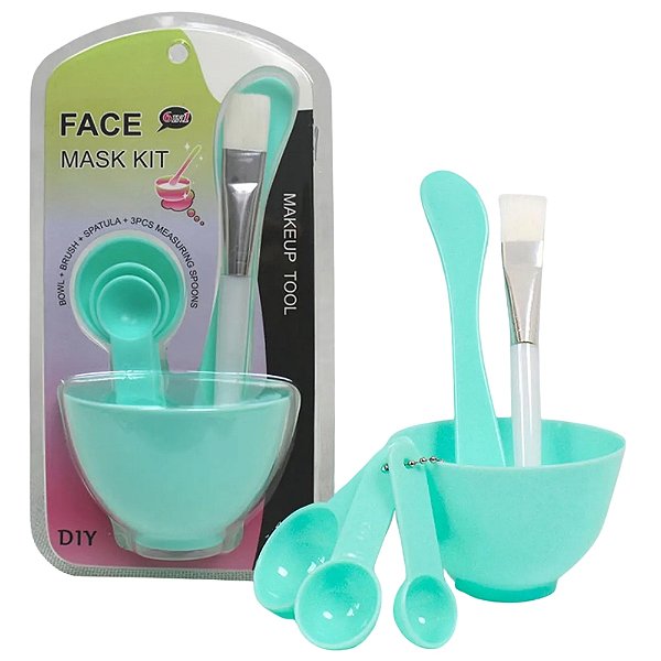 Kit Skin Care 6 Peças com Acessorios Color - 1 Pote de Misturar, 3 Medidores Pequenos, 1 Pincel, 1 Espátula - PANAMI